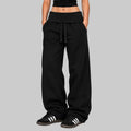 BLACK FOLDED SWEATPANTS