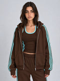 BROWN/MINT STRIPY JACKET