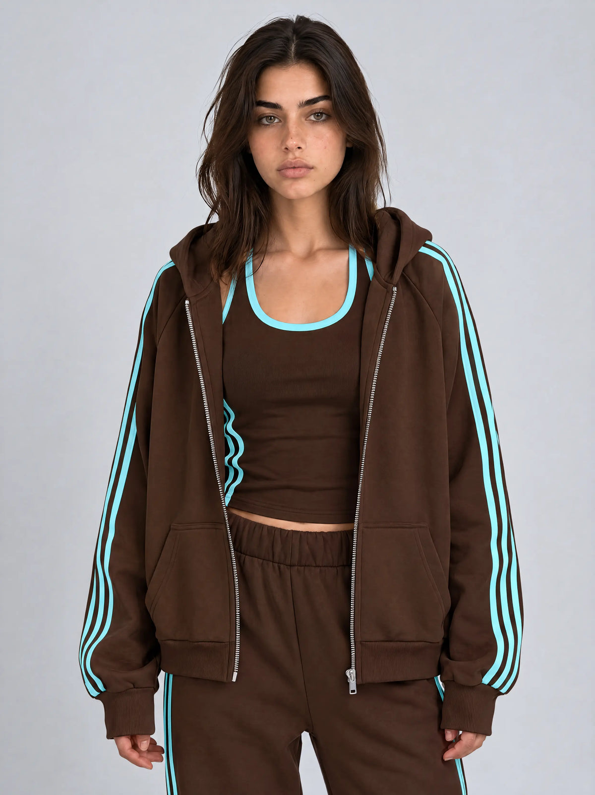 BROWN/MINT STRIPY JACKET