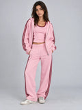 FULL PINK/BURGUNDY STRIPY SET