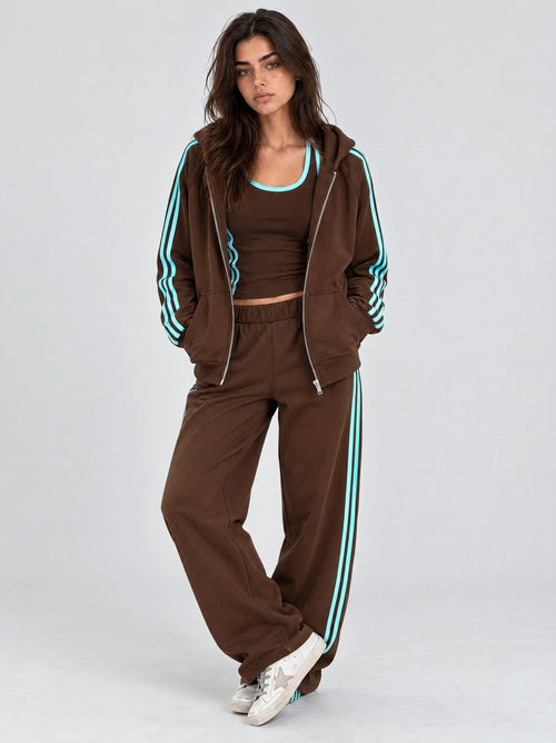 BROWN/MINT STRIPY PANTS