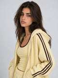 BUTTER YELLOW/BROWN STRIPY JACKET