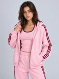 PINK/BURGUNDY STRIPY JACKET
