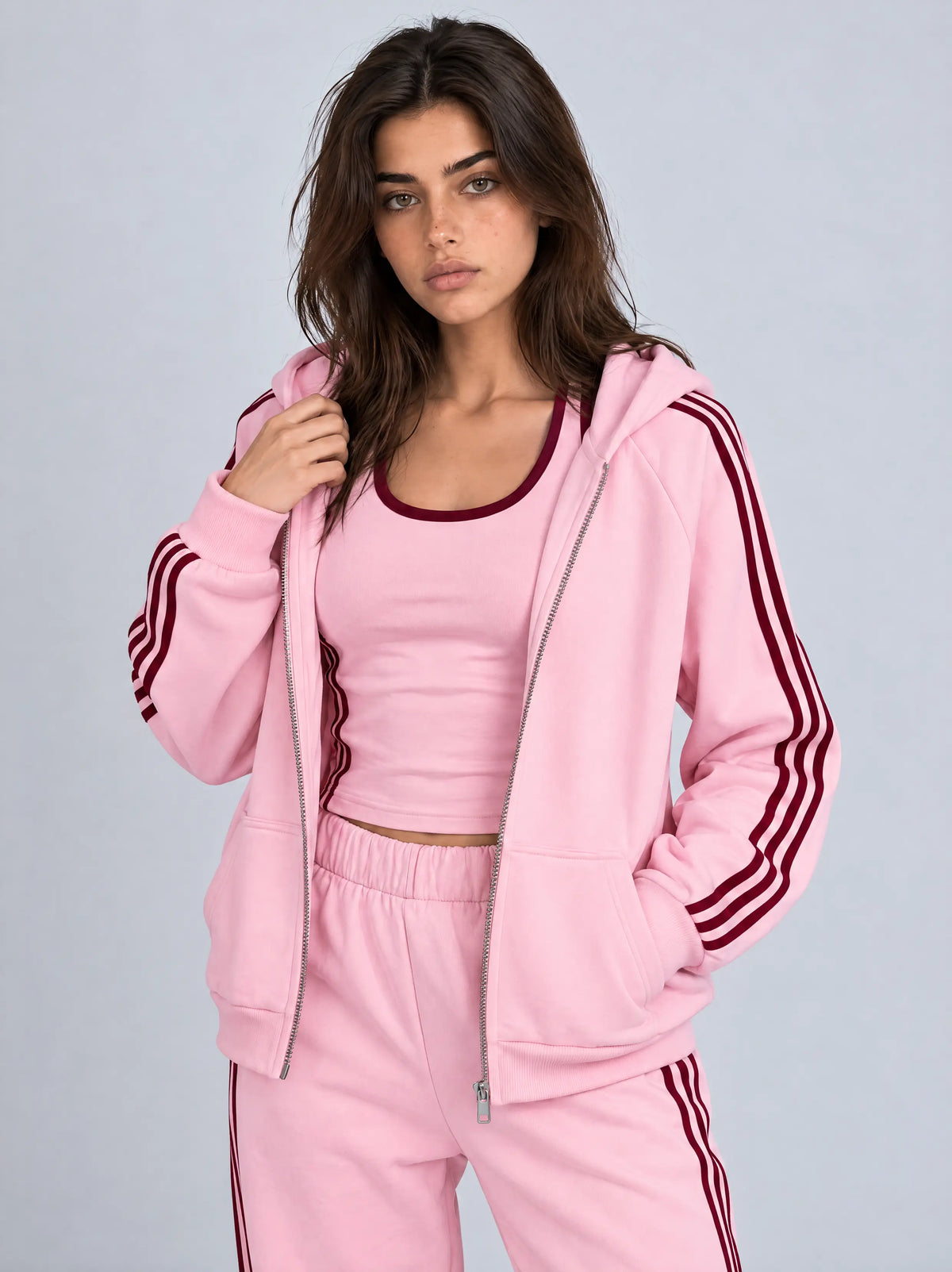 PINK/BURGUNDY STRIPY JACKET