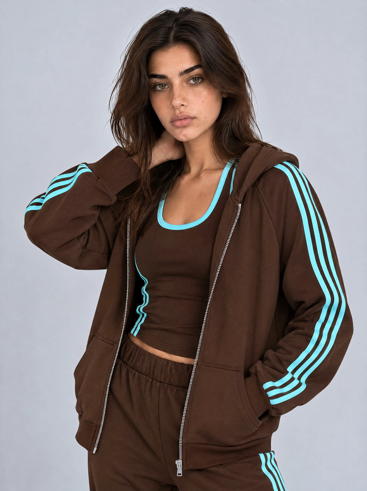 BROWN/MINT STRIPY JACKET