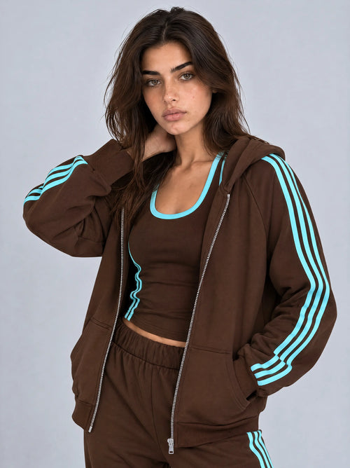 BROWN/MINT STRIPY JACKET