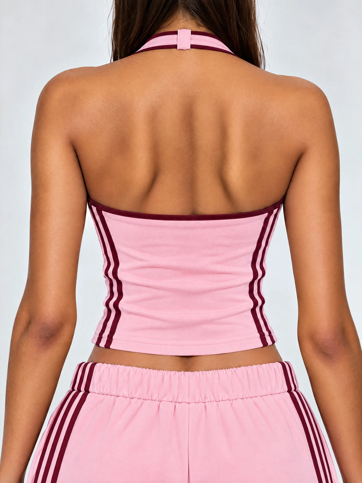 PINK/BURGUNDY STRIPY TOP