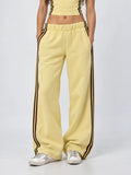 BUTTER YELLOW/BROWN STRIPY PANTS
