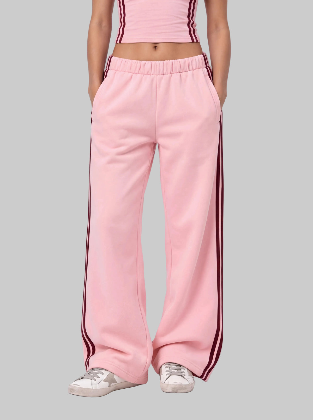 FULL PINK/BURGUNDY STRIPY SET