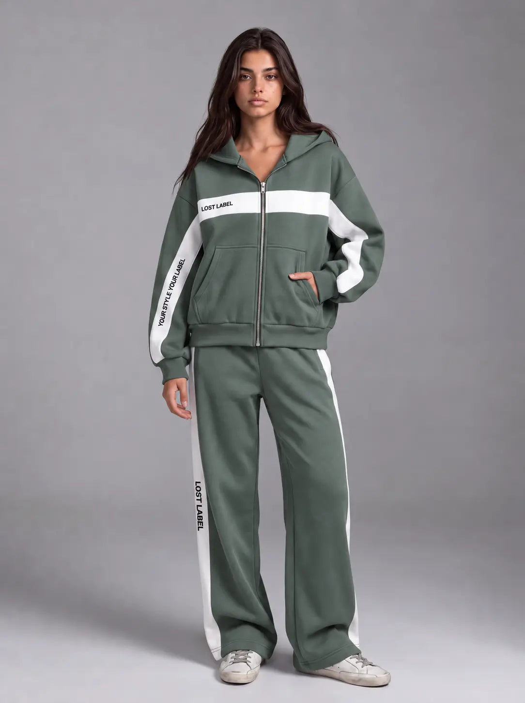 GRAYISH OLIVE SPLIT JACKET